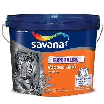 Pachet Promo Savana Super alba 3D 15L + pachet renovare gratis (folie, cuter, manusi)
